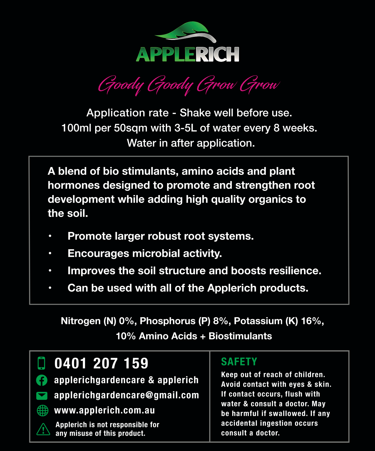 Applerich Goody Goody Grow Grow - Root Builder / Soil Booster