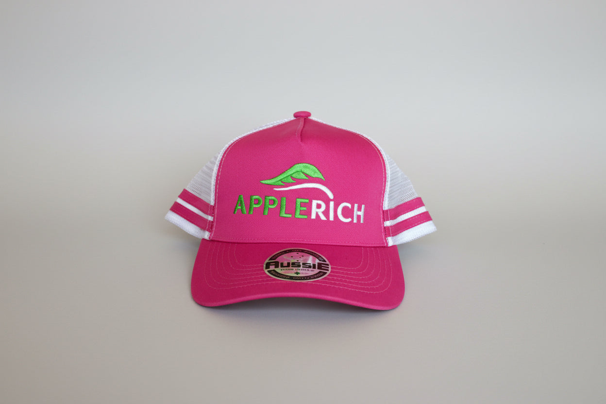 Pink Applerich Hat (with ponytail holder)